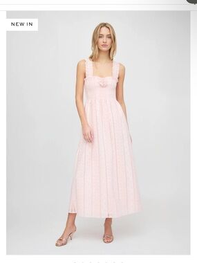Hill House The Rosetta Nap Dress - Pink Broderie Voile
